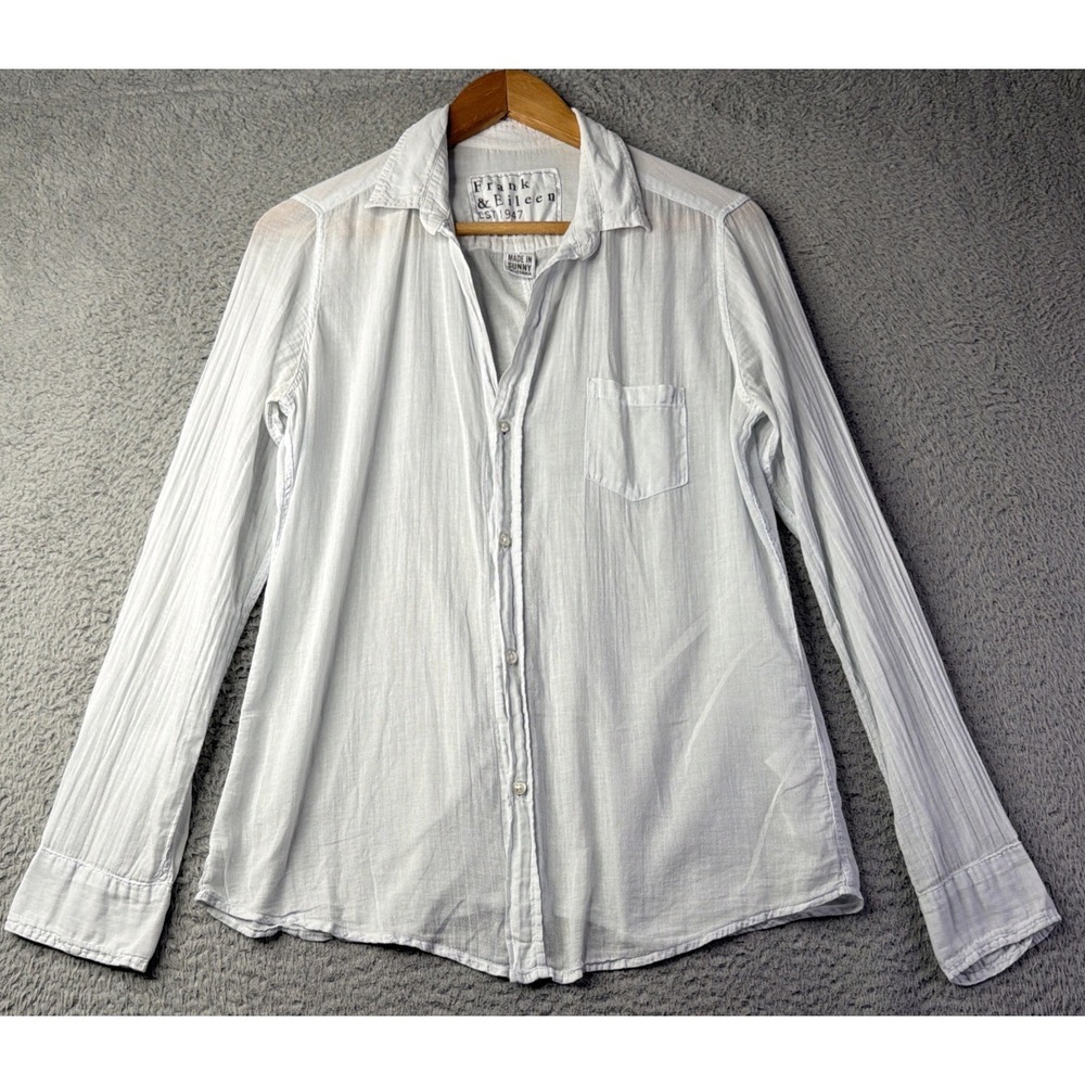 Frank & Eileen Barry Shirt Womens Size Medium Button Up Signature Crinkle Cotton